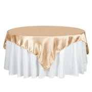 Efavormart 72" SATIN Square Tablecloth Overlay For Wedding Catering Party Table Decorations Nude Square Tablecloth Cover