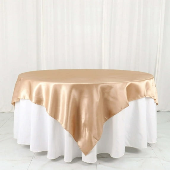 Efavormart 72" SATIN Square Tablecloth Overlay For Wedding Catering Party Table Decorations Nude Square Tablecloth Cover