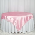 thumbnail image 1 of Efavormart 72" SATIN Square Tablecloth Overlay For Wedding Catering Party Table Decorations PINK Square Tablecloth Cover, 1 of 9
