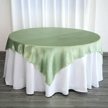 Efavormart 72" SATIN Square Tablecloth Overlay For Wedding Catering Party Table Decorations SAGE GREEN Square Tablecloth Cover