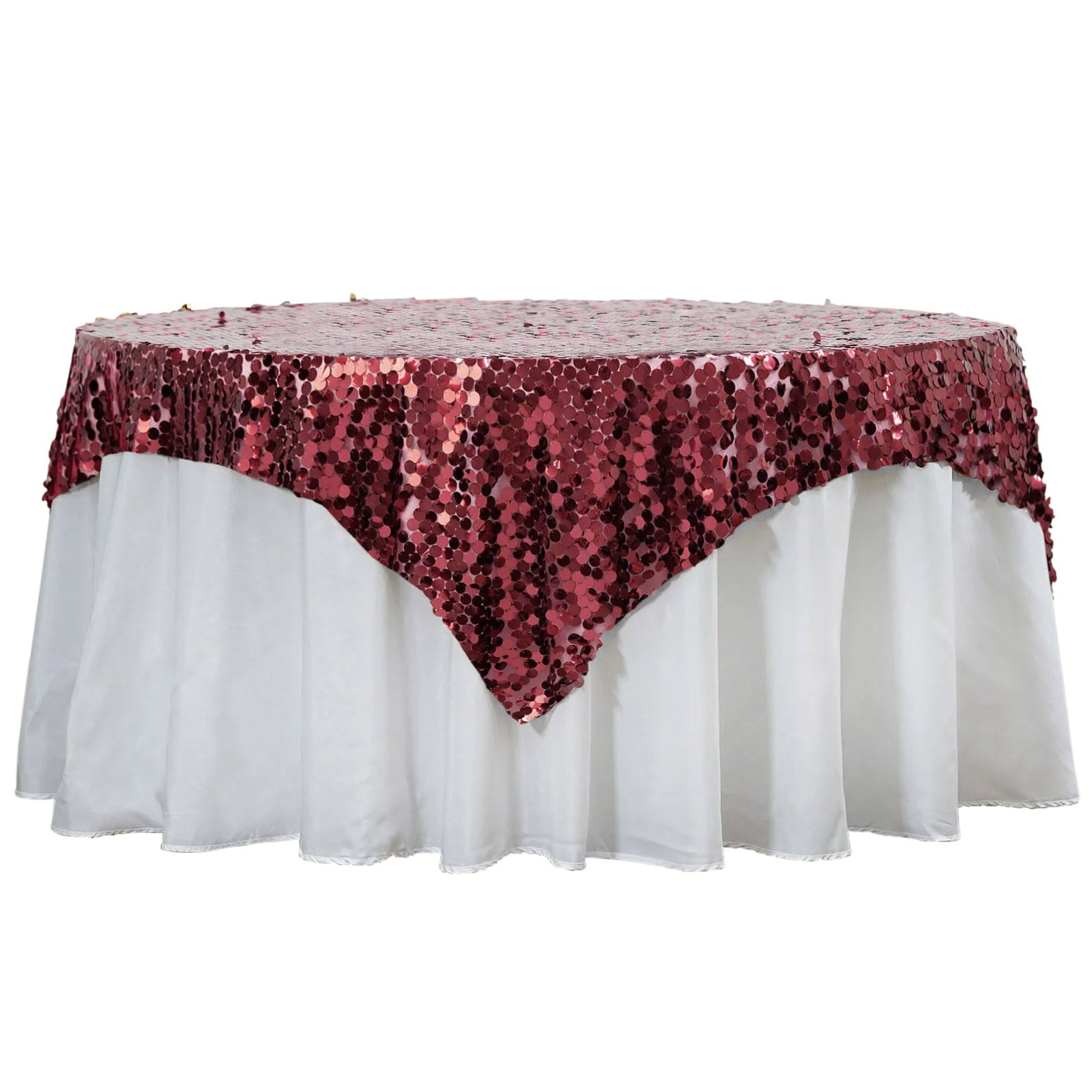 Efavormart 72" Square Premium Big Sequin Tablecloth Overlay Table Topper For Wedding Banquet ...