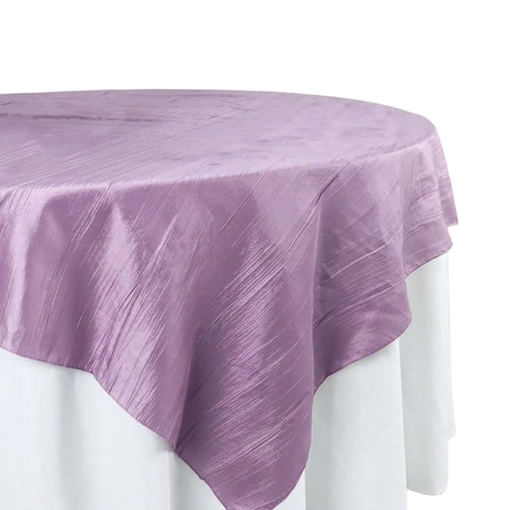 Efavormart 72"X72" Violet Amethyst Accordion Crinkle Taffeta Table Overlay, Square Tablecloth Topper