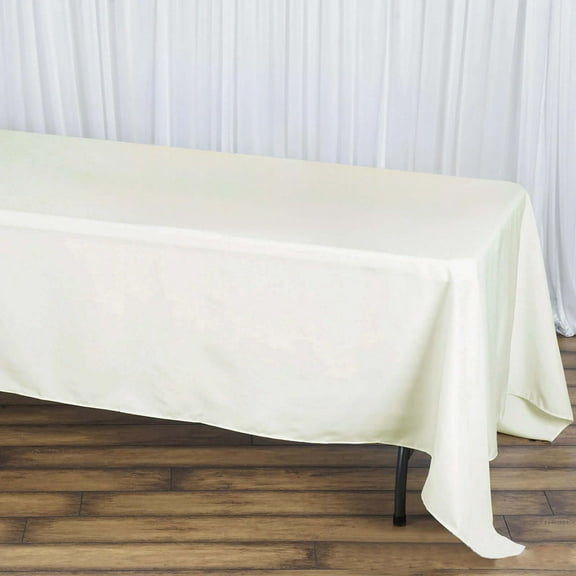 Efavormart 72x120" Seamless Premium IVORY 200 GSM Linens Polyester Rectangle Tablecloth Commercial Grade For Wedding Banquet Restaurant