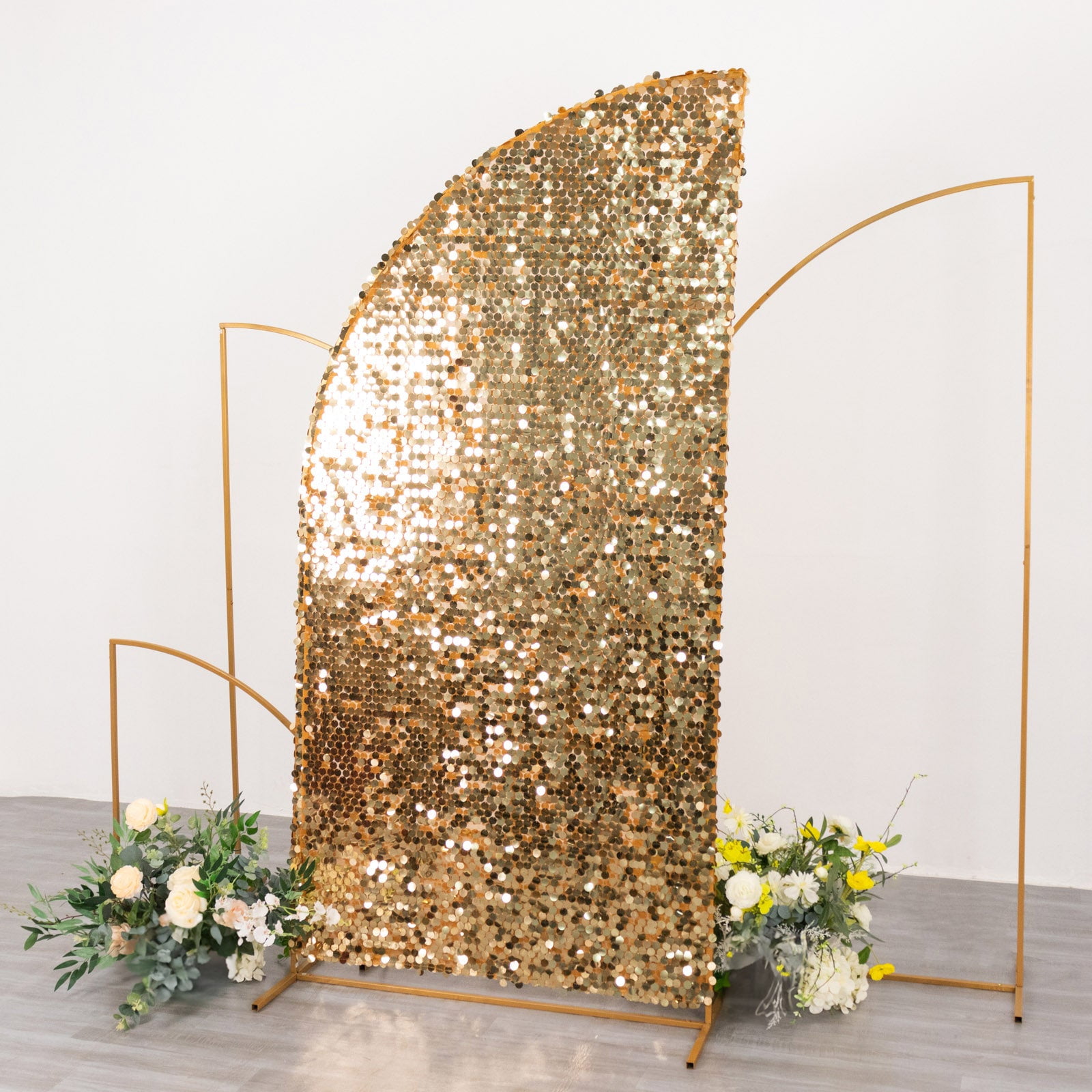 Efavormart 7ft Gold Big Payette Sequin Chiara Backdrop Stand Cover For ...