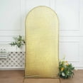 thumbnail image 1 of Efavormart 7ft Shiny Champagne Spandex Fit Round Top Backdrop Frame Stand Cover, 2-Sided Metallic Sparkly Wedding Arch Cover, 1 of 11