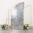 thumbnail image 1 of Efavormart 7ft Silver Big Payette Sequin Chiara Backdrop Stand Cover For Half Moon Wedding Arch Stand, 1 of 5