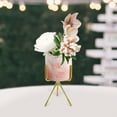 thumbnail image 1 of Efavormart 8" Pink | White Marble Swirl Ceramic Flower Pot Succulent Planter with Metal Gold Stand For Wedding Decoration, 1 of 6