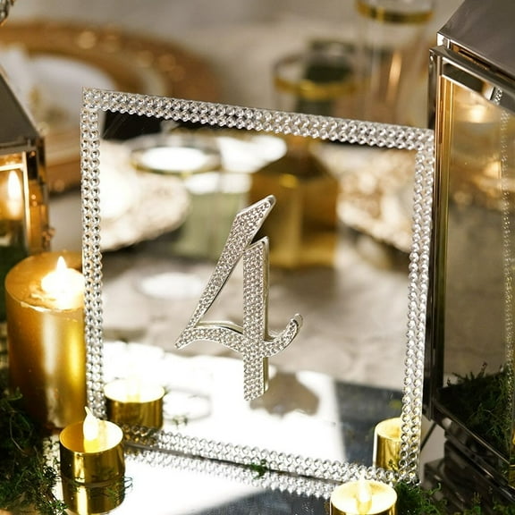 Efavormart 8" Square Glass Mirror Wedding Party Table Decorations Centerpieces - 6 PCS