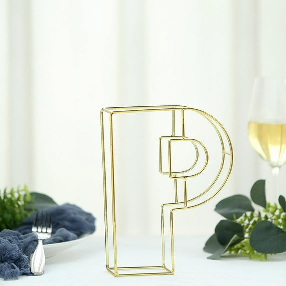 Efavormart 8" Tall Gold Wedding Centerpiece 3D Wire Letter Decoration For Wedding Party Decoration DIY Decoration Supplies - P