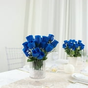 Efavormart 84 Artificial Buds Roses for DIY Wedding Bouquets Centerpieces Arrangements Party Home Decoration Supply - Royal Blue