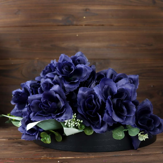 Efavormart 84 Artificial Open Roses for DIY Wedding Bouquets Centerpieces Arrangements Party Home Wholesale Supplies - Navy Blue