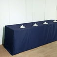 thumbnail image 1 of Efavormart 8FT Fitted NAVY BLUE Polyester Rectangular Table Cover for Wedding Party Dining Banquet Restaurant Kitchen Home and Multi-Use, 1 of 8