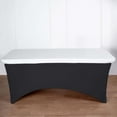thumbnail image 1 of Efavormart 8FT White Rectangular Stretch Spandex Table Top Cover, 1 of 11