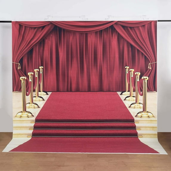 Efavormart 8FTx8FT | Red Carpet Vinyl Party Backdrop, Hollywood Theme Photography Background Party Banner