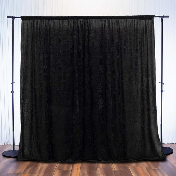 Efavormart 8Ft H x 8Ft W Premium BLACK Velvet Backdrop Curtain Panel Drape Background For Events