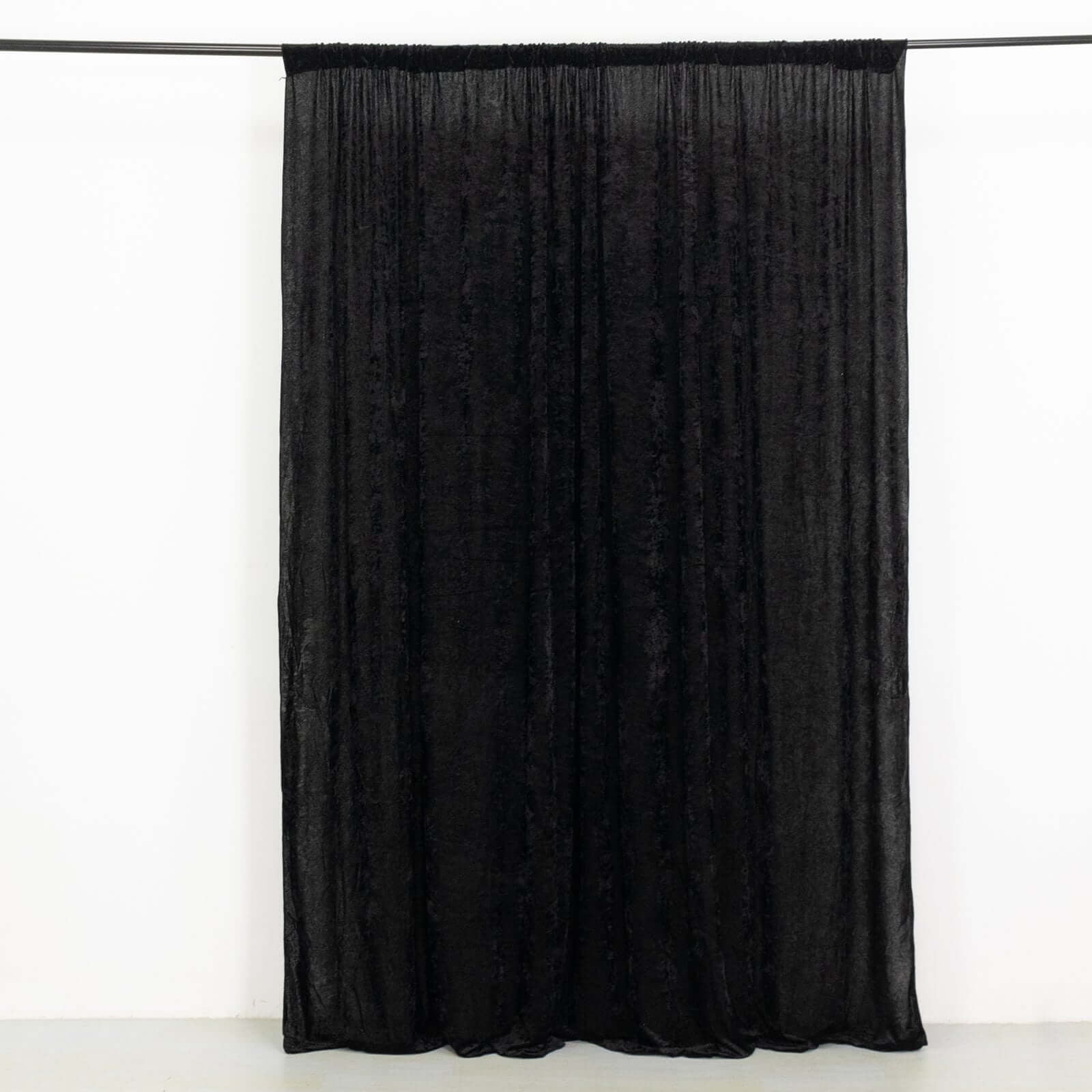 Efavormart 8Ft H x 8Ft W Premium BLACK Velvet Backdrop Curtain Panel ...