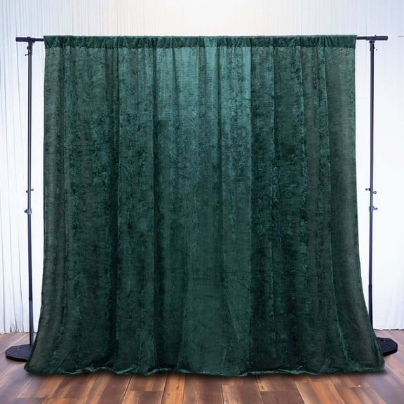Efavormart 8Ft H x 8Ft W Premium HUNTER GREEN Velvet Backdrop Curtain Panel Drape Background For Events
