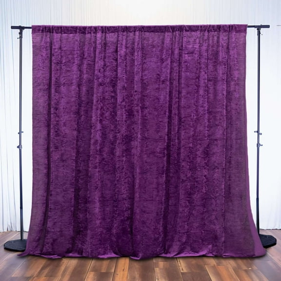 Efavormart 8Ft Purple Premium Velvet Backdrop Curtain Panel Drape Background For Events