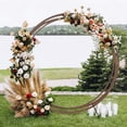thumbnail image 1 of Efavormart 8ft Natural Brown Wood DIY Round Wedding Arch Backdrop Stand, Rustic Photo Backdrop Stand, 1 of 10