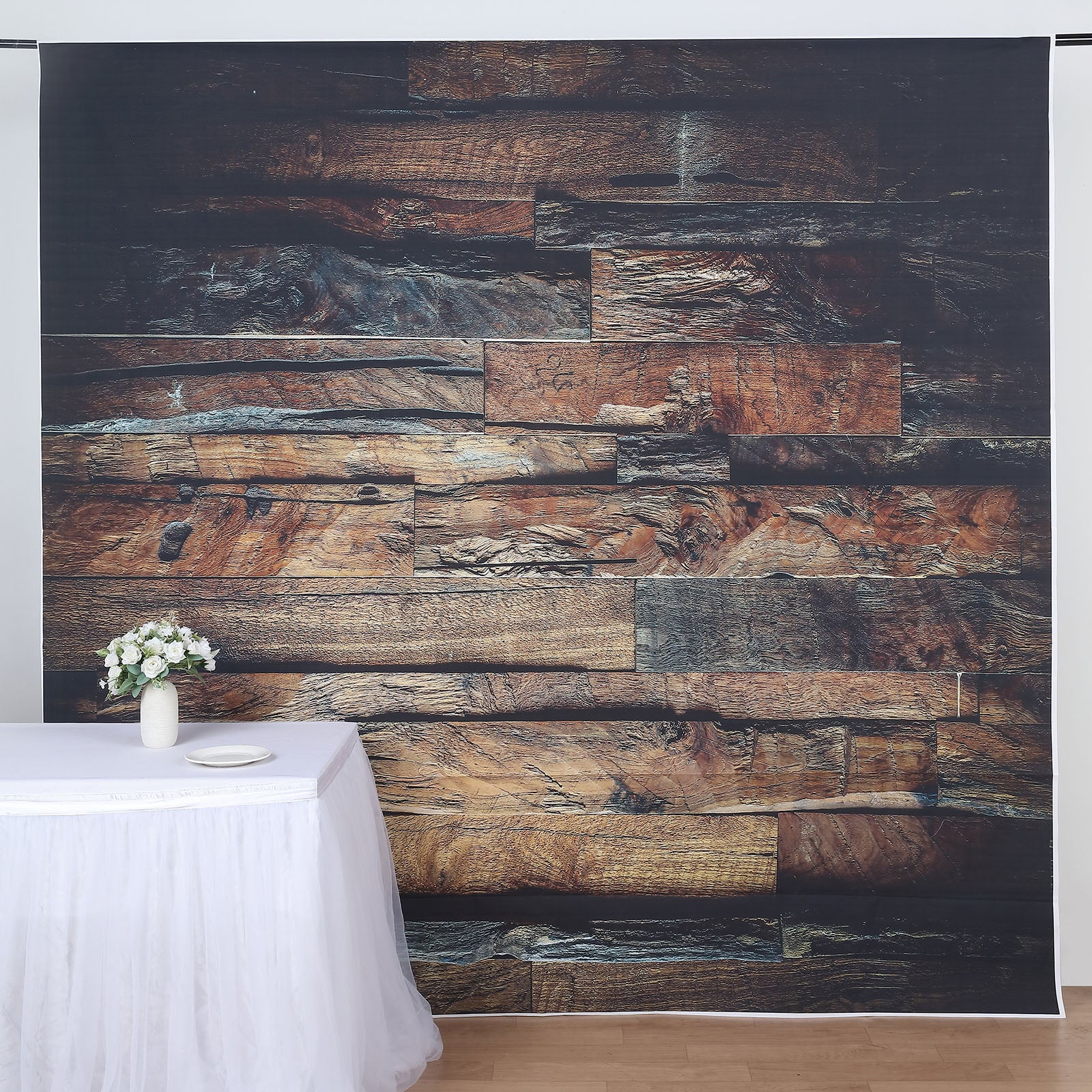 Efavormart 8ftx8ft Dark Brown 3D Wood Panel Vinyl Photography Backdrop ...