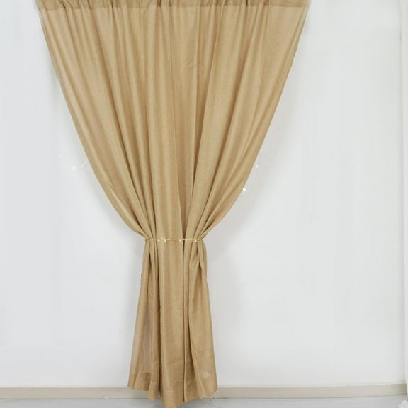 Efavormart 8ftx8ft Rustic Faux Burlap Photography Backdrop Curtain Drapery With Rod Pockets, Natural Jute Photo Booth Backdrop Panel