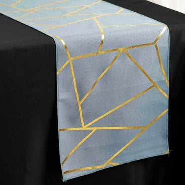 Efavormart 13"X6ft Metallic Gold Non-Slip Plastic Woven Vinyl Table ...