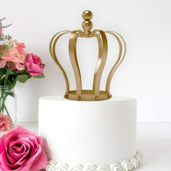 Efavormart 9" Gold Metal Royal Crown Cake Topper For Wedding Party Special Event Personalized Decorations