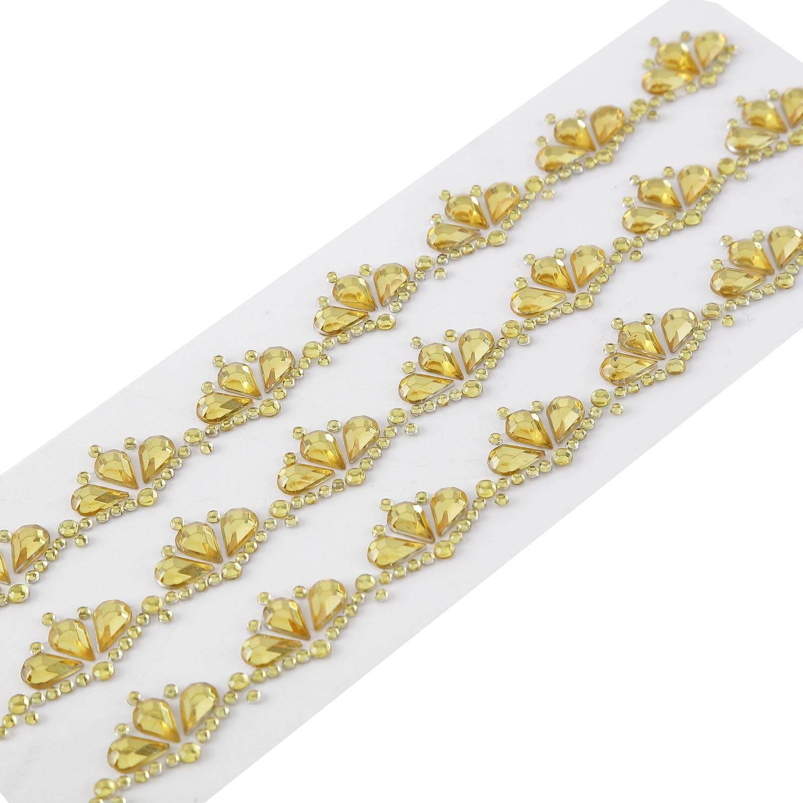 Efavormart 9 Strips GOLD Stick on Rhinestone Gems Crown Self Adhesive ...