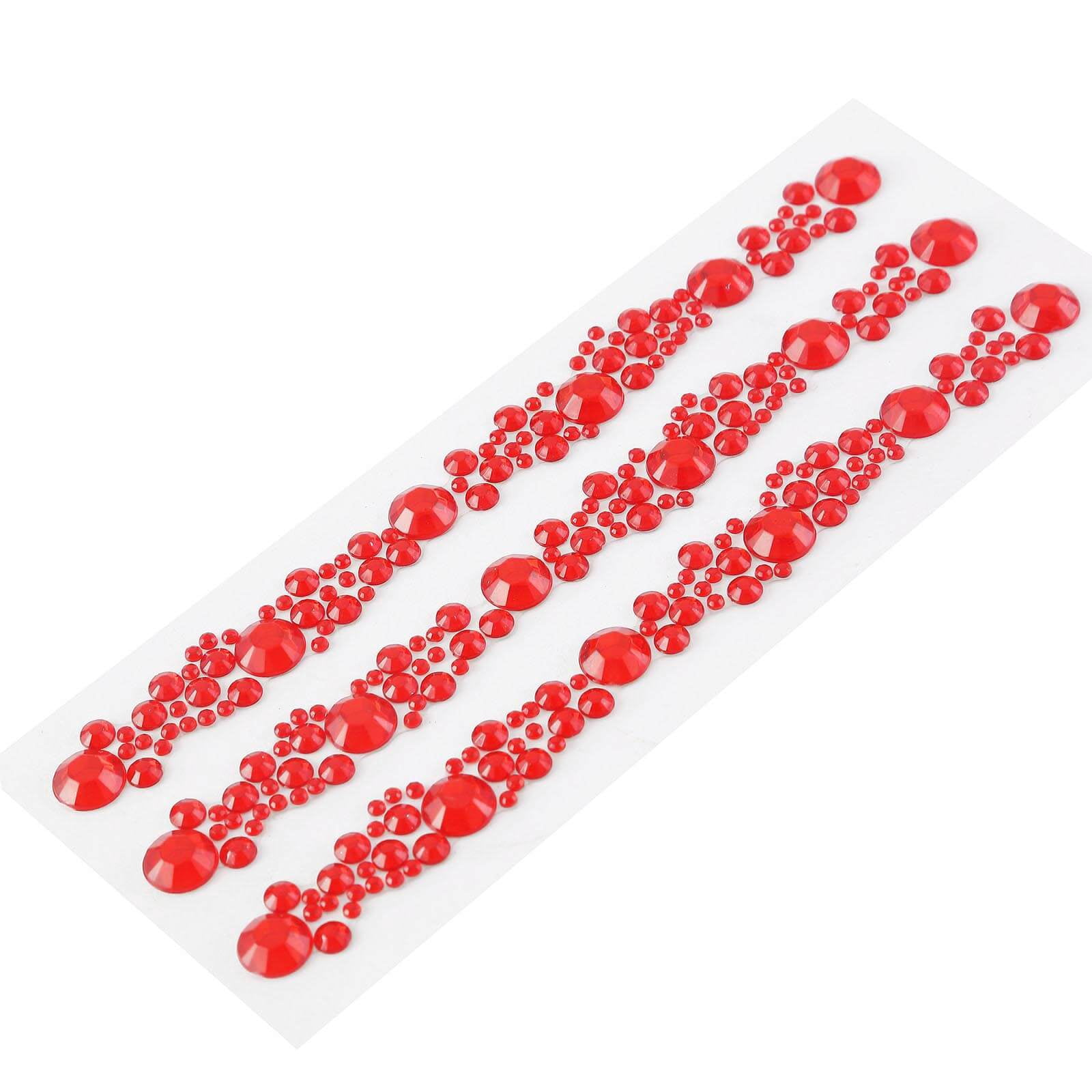 Efavormart 9 Strips Red Stick on Rhinestone Gems Heptagon Self Adhesive ...