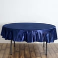 thumbnail image 1 of Efavormart 90 Inch Satin Round Tablecloth, Washable Linen Table Cover, Decorative Silky Fabric for Wedding, Party, Banquet Events - Navy Blue, 1 of 10