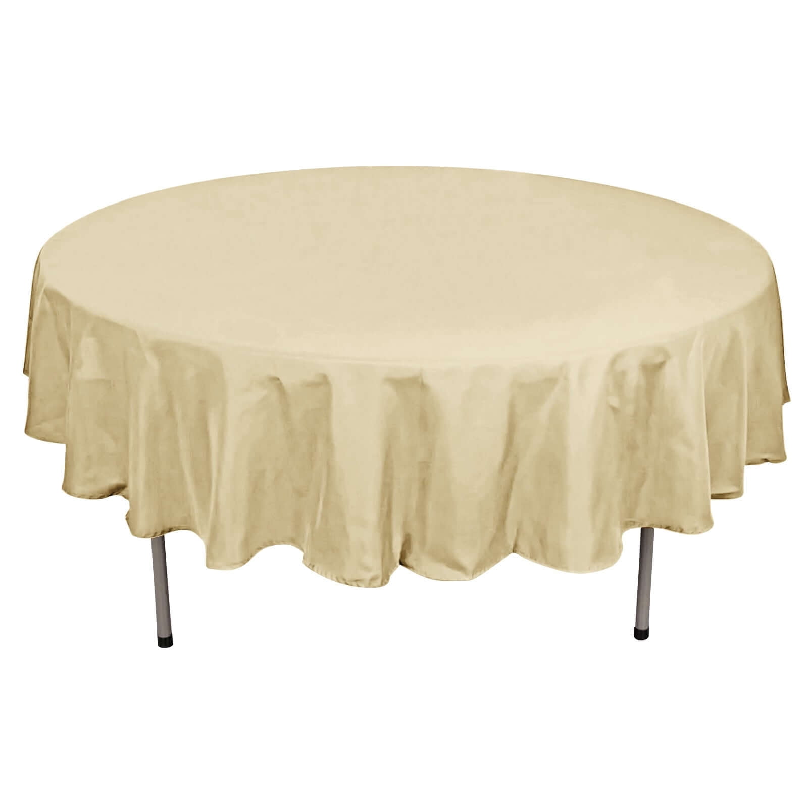 BalsaCircle 108-Inch Ivory Round Satin Tablecloth - Wrinkle Resistant, For Wedding, Party, Dining Events - View #8