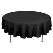 Efavormart 90" Round BLACK Wholesale Linens Polyester Round Tablecloth For Wedding Party Decor Kitchen Dining Catering Birthday