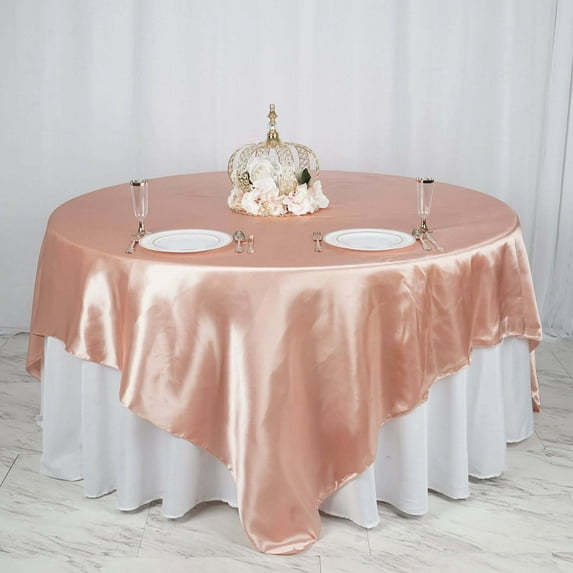 Efavormart 90" SATIN Square Tablecloth Overlay For Wedding Catering Party Table Decorations MAUVE Square Tablecloth Cover