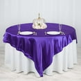 thumbnail image 1 of Efavormart 90" SATIN Square Tablecloth Overlay For Wedding Catering Party Table Decorations PURPLE Square Tablecloth Cover, 1 of 9