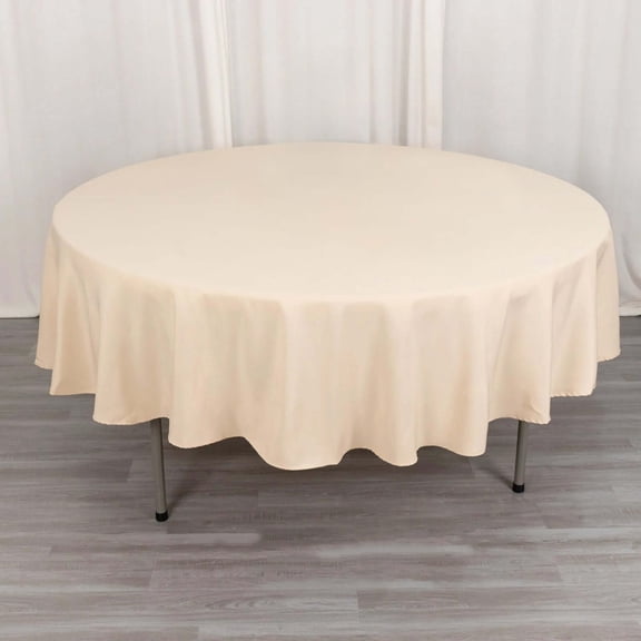 Efavormart 90" Seamless Premium Beige Linens Polyester Round Tablecloth Commercial Grade For Wedding Banquet Restaurant
