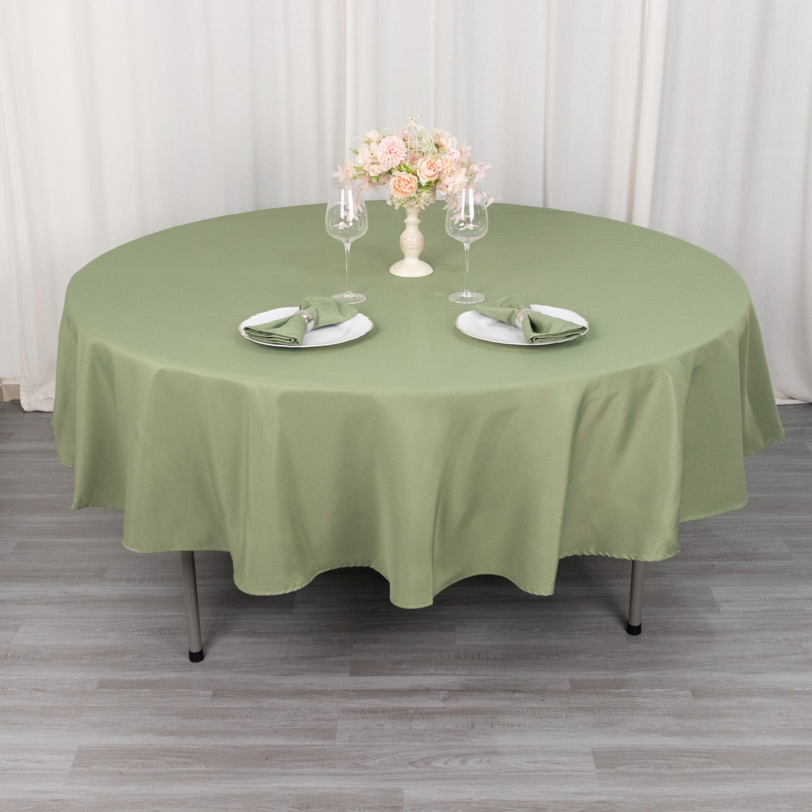 Efavormart 90" Seamless Premium Eucalyptus Sage Green Linens Polyester