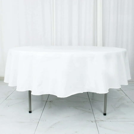 Efavormart 90" Seamless Premium WHITE Linens Polyester Round Tablecloth Commercial Grade For Wedding Banquet Restaurant