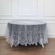Efavormart 90 WHITE Premium Lace Round Tablecloth For Banquet Party Wedding Event Home Decor