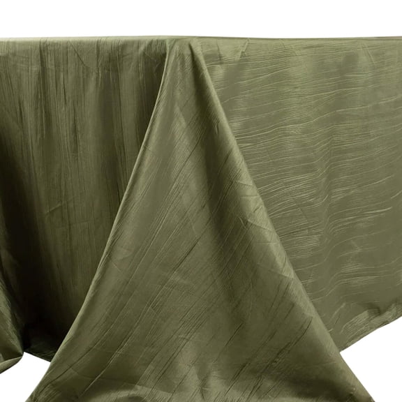 Efavormart 90" X 132" - Dusty Sage Green Accordion Crinkle Taffeta Rectangular Table Cover - Perfect for Wedding Ceremonies, Parties, Upscale Occasions, Birthday Celebrations, and Any Special Event