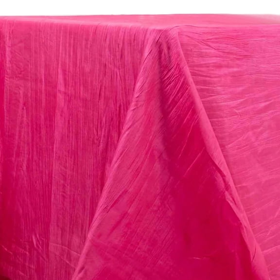 Efavormart 90" X 132" - Fuchsia Accordion Crinkle Taffeta Rectangular Table Cover - Perfect for Wedding Ceremonies, Parties, Upscale Occasions, Birthday Celebrations, and Any Special Event