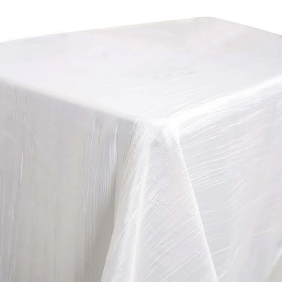 Efavormart 90" X 132" - White Accordion Crinkle Taffeta Rectangular Table Cover - Perfect for Wedding Ceremonies, Parties, Upscale Occasions, Birthday Celebrations, and Any Special Event