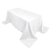 Efavormart 90" X 132" - White Accordion Crinkle Taffeta Rectangular Table Cover - Perfect for Wedding Ceremonies, Parties, Upscale Occasions, Birthday Celebrations, and Any Special Event