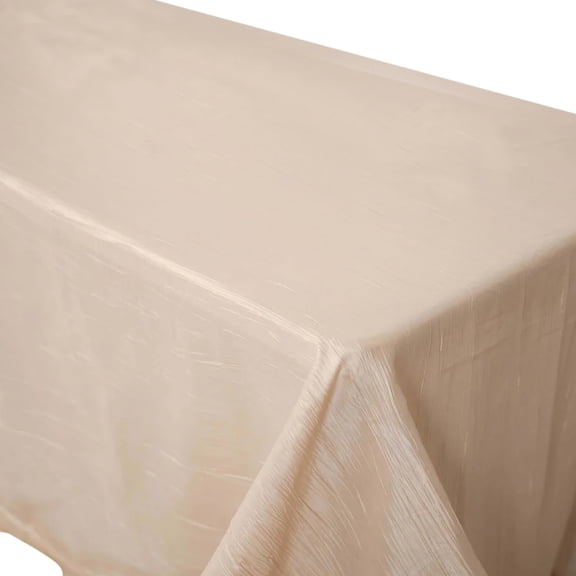 Efavormart 90" X 156" - Beige Accordion Crinkle Taffeta Rectangular Table Cover - Perfect for Wedding Ceremonies, Parties, Upscale Occasions, Birthday Celebrations, and Any Special Event