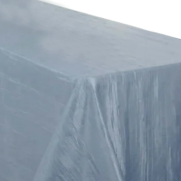 Efavormart 90" X 156" - Dusty Blue Accordion Crinkle Taffeta Rectangular Table Cover - Perfect for Wedding Ceremonies, Parties, Upscale Occasions, Birthday Celebrations, and Any Special Event