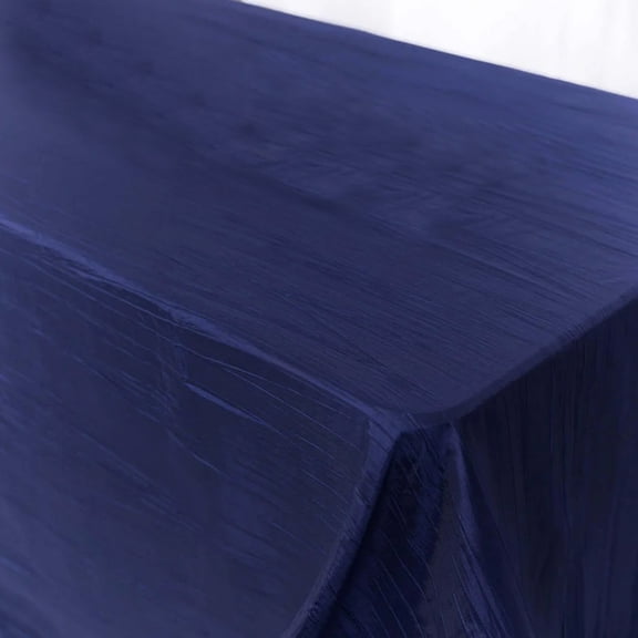 Efavormart 90" X 156" - Navy Blue Accordion Crinkle Taffeta Rectangular Table Cover - Perfect for Wedding Ceremonies, Parties, Upscale Occasions, Birthday Celebrations, and Any Special Event