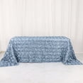 thumbnail image 1 of Efavormart 90"X132" Dusty Blue Grandiose 3D Rosette Satin Rectangle Tablecloth For Wedding Party Event, 1 of 11