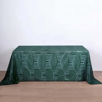 Efavormart 90"X132" Hunter Emerald Green Sparkly Sequin Geometric Tulle Rectangular Tablecloth
