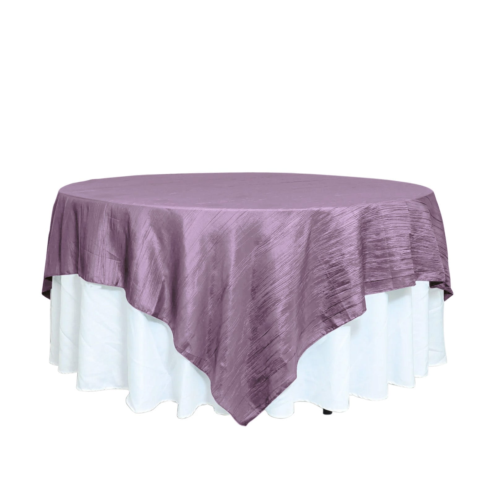 Efavormart 90"X90" Violet Amethyst Accordion Crinkle Taffeta Table Overlay - Perfect for Wedding ...