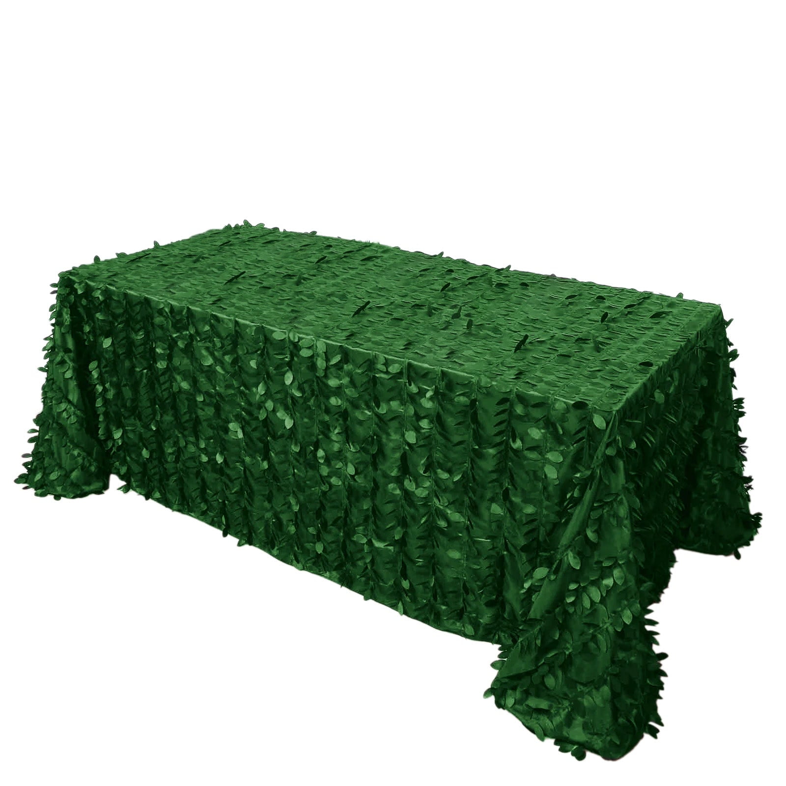 Efavormart 90" x 132" Leaf Petal Taffeta Tablecloth Rectangle - Green ...