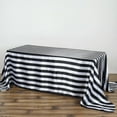 thumbnail image 1 of Efavormart 90"x132" Black & White Stripe Satin Rectangle Tablecloth Seamless Tablecloth For Wedding Party Event, 1 of 10